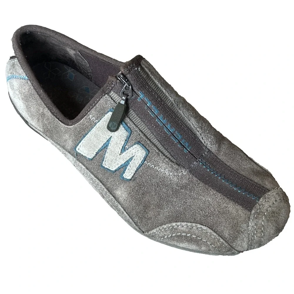 Merrell Arabesque Suede Slip On Zip Walking Shoe Brown Suede Women 6 UK 3.5 EU36